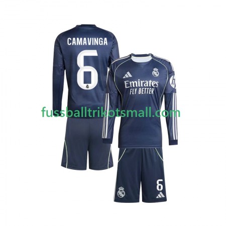 Fußballtrikots Real Madrid Camavinga 6 Kinder 2025-2026 Langarm Auswärts-trikot kaufen Fußballtrikots Real Madrid Camavinga 6 Kinder 2025-2026 Langarm Auswärts-trikot kaufen